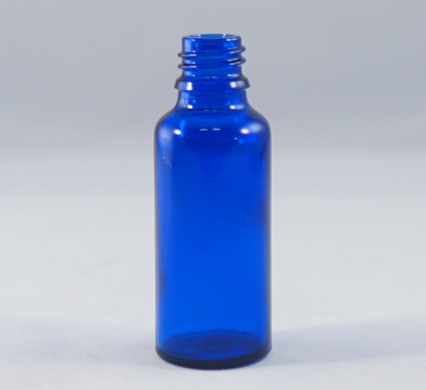 Fles 30ml blauw glas zonder dop (16mm)
