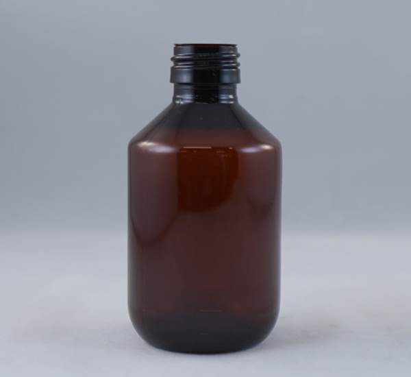 Fles pet bruin 200ml zonder dop (28mm)
