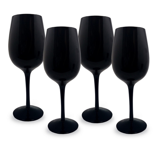 Wijnglas blind proeven zwart 4st