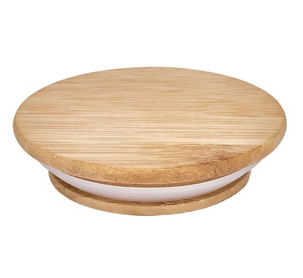 Weck reservedeksel hout met silicone ring 100mm