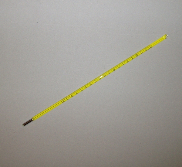 Thermometer met kwik -10 tot + 360 (305 mm.)