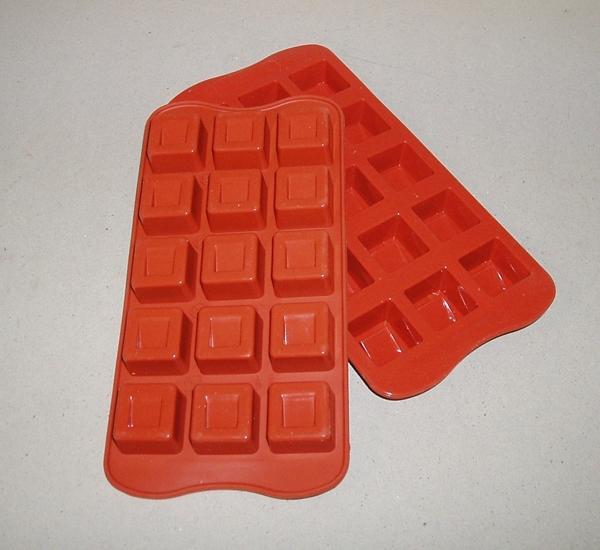 Chocoladevorm silicone 15 gaten vierkant