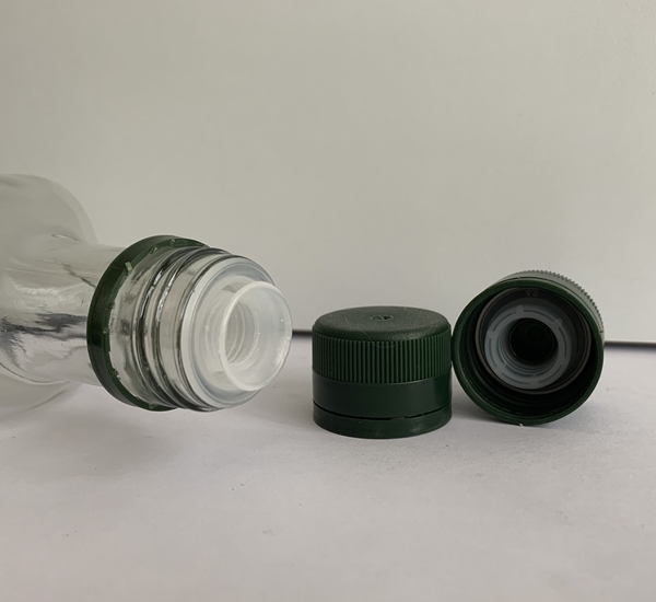 PP capsules met anti-lek plastiek groen 100st