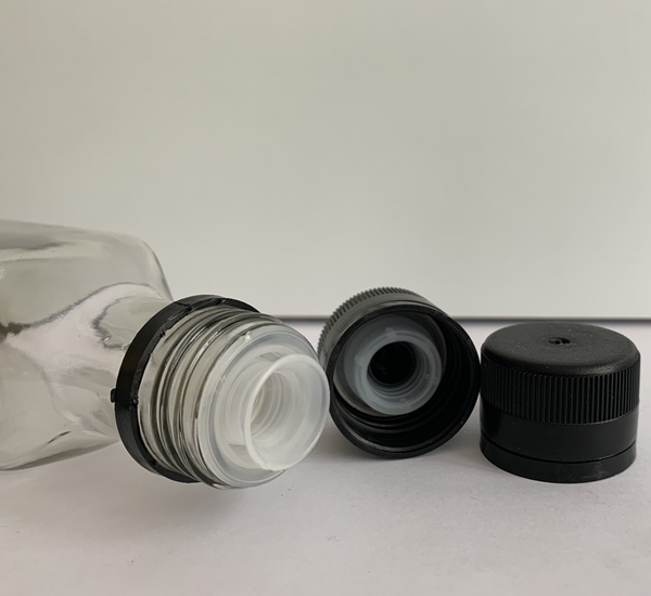 PP capsules met anti-lek plastiek zwart 100st