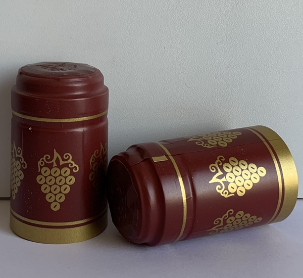 Krimpcapsules bordeaux met gouden druif 100st