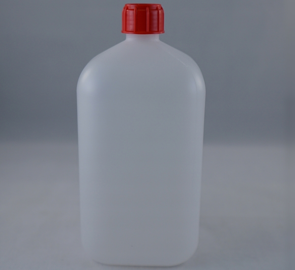 Fles HDPE 1 liter vierkant met dop
