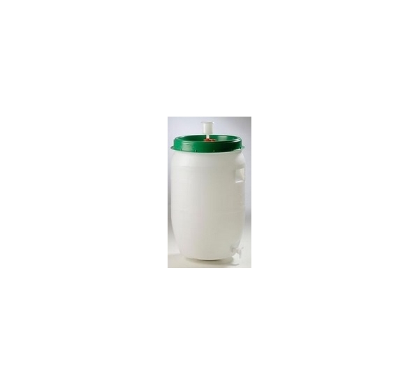 Fûts synthétique blanc-vert 120L avec barboteur et robinet