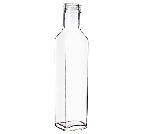Oliefles vierkant 50cl wit glas